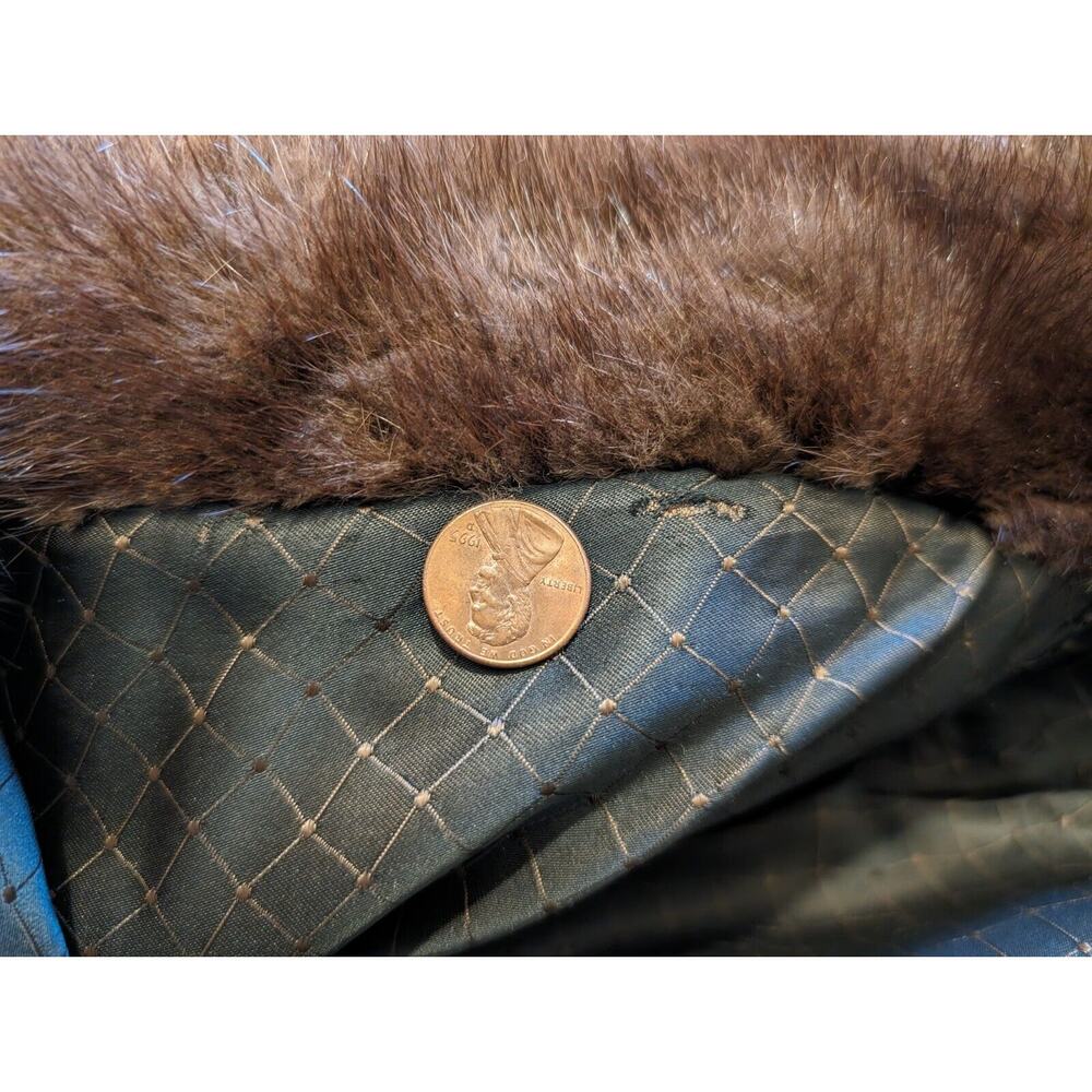 Vintage Mink Coat Balenciaga Full Length Long Brown Women's Size Large - Picture 12 of 15